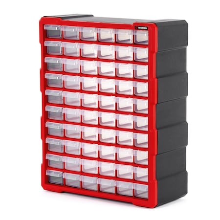 Intertool Drawer Bin Cabinet, 60 Drawers, 18.7 in. x 14.9 in. x 6.2 in., Plastic BX08-4016